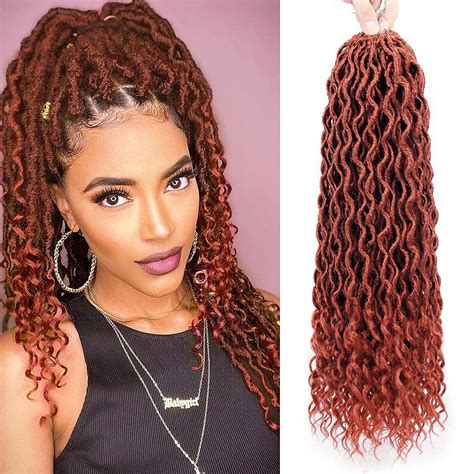 Goddess Locs Crochet Hair 6 Packs 20 Inch Curly Faux Locs Crochet Hair For Black