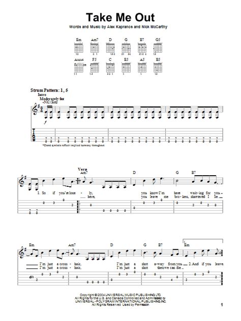 Take Me Out by Franz Ferdinand - Easy Guitar Tab - Guitar Instructor