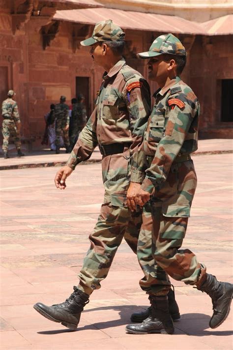 Indian Soldiers In Camouflage Uniforms. Uttar Pradesh, India. Editorial ...