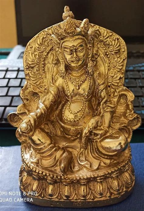 Golden Shubh Sanket Vastu Brass Kuber Maharaj Resting Statue For Home