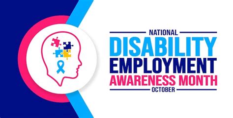 Premium Vector October Is National Disability Employment Awareness Month Background Template