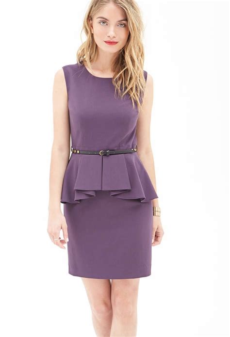 Belted Peplum Dress Peplum Dress Peplum Dresses With Sleeves Dresses