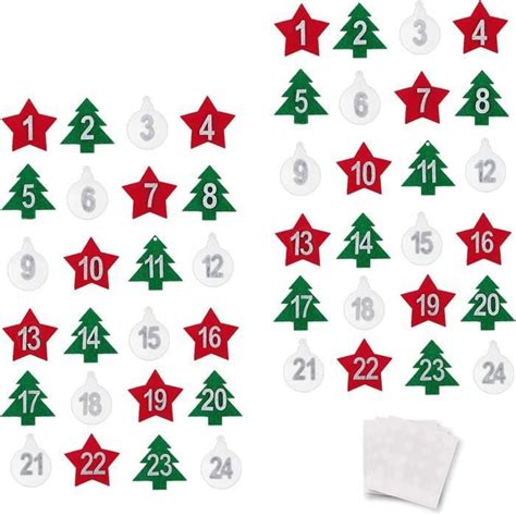 Sets Calendrier De L Avent Avec Chiffres Stickers En Feutre