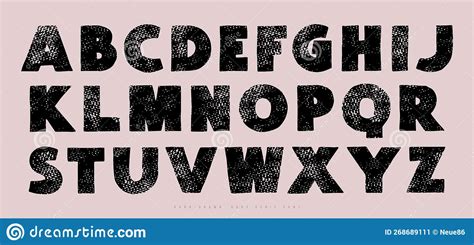 Sans Serif Font In The Style Of Handmade Graphic Stock Vector