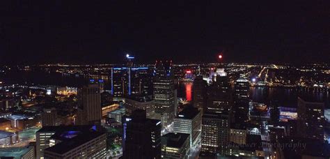 Downtown Detroit Night View Photograph by Michael Brouwer - Pixels