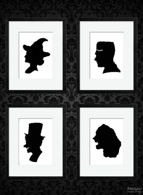 DIY Halloween Wall Décor | Free Halloween Silhouette Portrait Printables