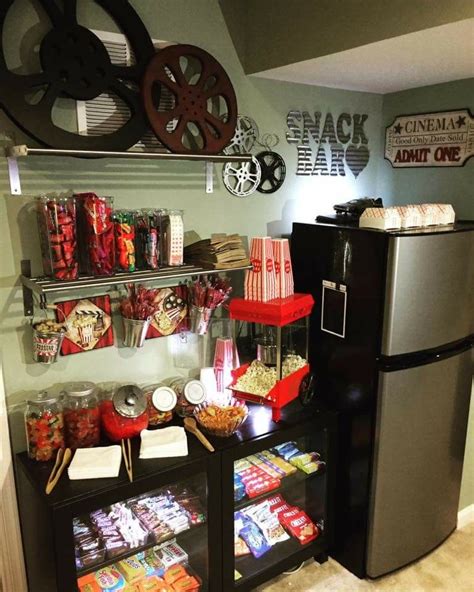 Diy Snack Bar Movie Night Snacks Bar Home Cinema Room Movie Room Decor