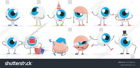 Funny Eye Ball Characters Set Vector Stock Vector Royalty Free