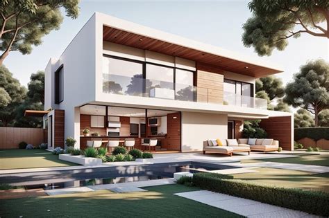 Premium AI Image | 3d render of a modern house real estate concept