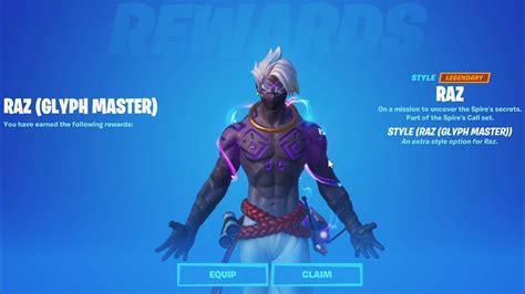 Glyph Master Raz Edit Style Showcase Unlocks Up Completion Of Spire Challenges In Fortnite Youtube