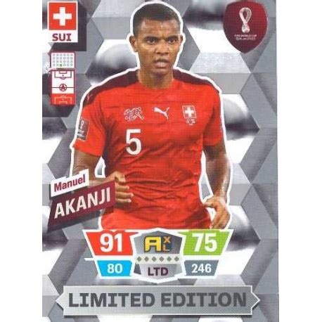 Offer Soccer Cards Manuel Akanji Limited Edition Panini Adrenalyn XL