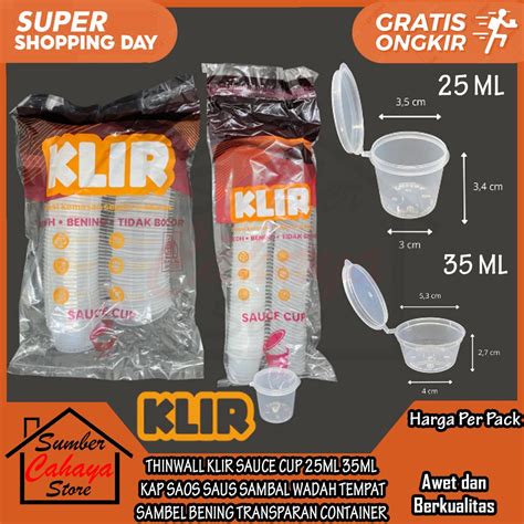 Jual Thinwall Klir Sauce Cup Ml Ml Kap Saos Saus Sambal Wadah