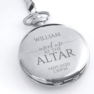 Engraved Groom Pocket Watch Gift Personalised Watch Wedding Etsy Uk