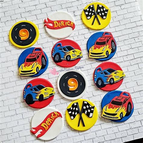 Cars Fondant Cupcake Toppers Hot Wheels Cupcake Toppers Etsy