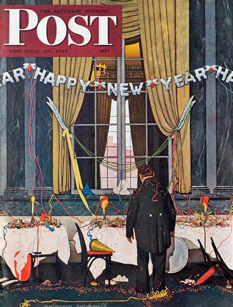 Happy New Year By Norman Rockwell Paper Print Norman Rockwell