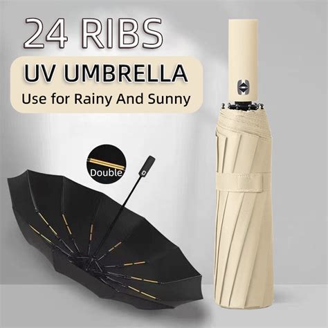 High Quality Umbrella Automatic 24 Ribs Storm Resistant Large Anti UV