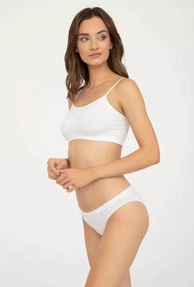 Majtki figi damskie białe Seamless Cotton Mini Bikini Gatta smyk