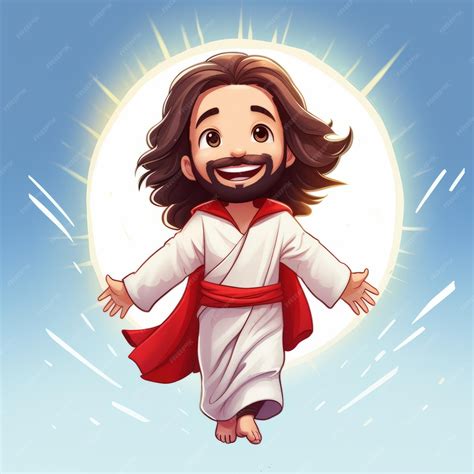 Joyful Jesus Um Desenho Animado Retratando A Felicidade De Cristo