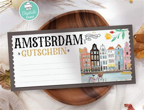 Gutschein Vorlage Amsterdam Reisegutschein Zum Ausdrucken Reise Nach