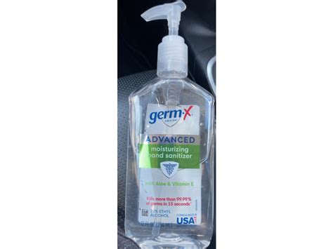 Germ X Advanced Moisturizing Hand Sanitizer Aloe And Vitamin E 12 Fl Oz354 Ml Ingredients And