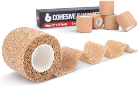 Risen Cohesive Bandage 2 X 5 Yards 6 Rolls Self Adherent Wrap For