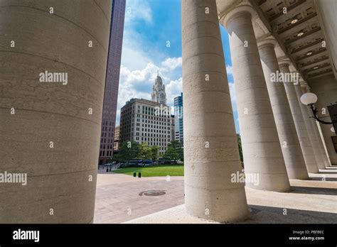 COLUMBUS, OH - JUNE 17, 2018: Columns of the Ohio Capital building in ...