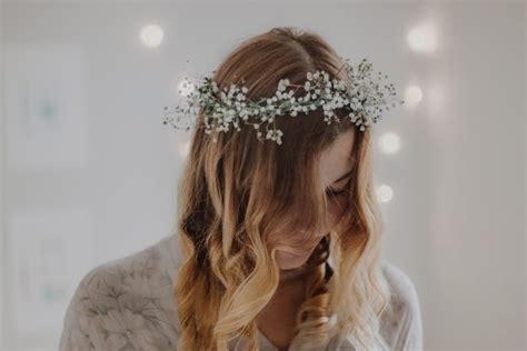 Gypsohila Baby S Breath Dried Flower Crown Bridal Crown Ivy Hair