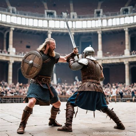 Viking Vs Knight Duel Stable Diffusion Online
