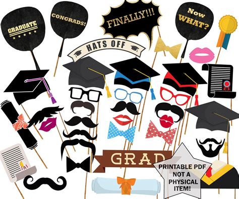 Graduation Photo Props PRINTABLE PHOTO PROPS