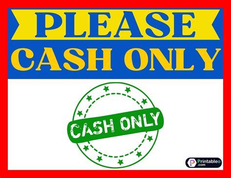 20 printable cash only sign – Artofit