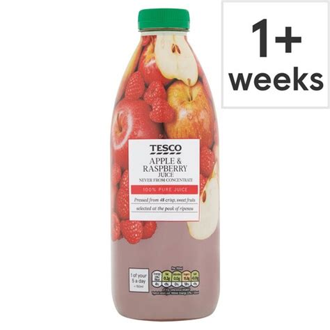 Tesco 100 Pure Pressed Apple And Raspberry Juice 1l Tesco Groceries