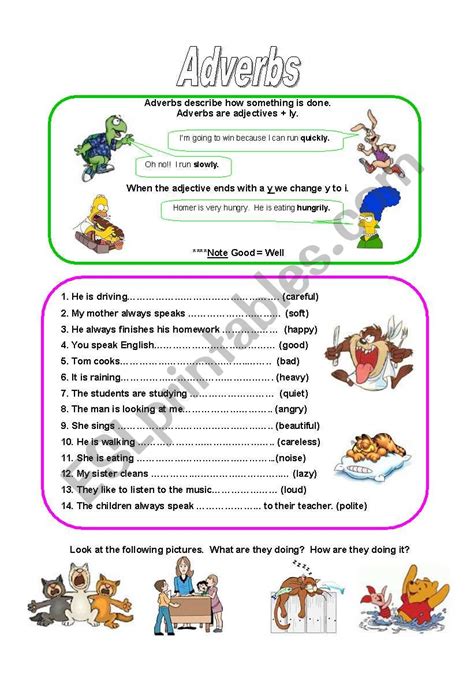 Adverbs Esl Worksheet By Carriekitten