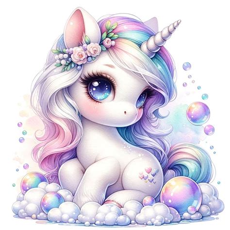 Png Baby Unicorn Watercolor Clipart Unicorn Lip Art Cute