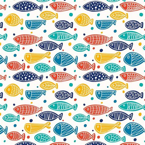 Fish Pattern Digital Printed Fabric Kms 0941 Etsy