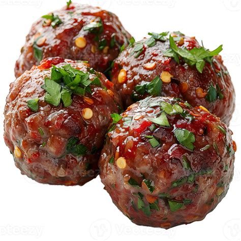 Spicy Meatballs Isolated On Transparent Background Round Meatball