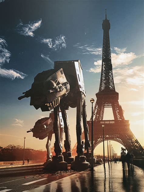 Eiffel Tower Star Wars Building Landmarks Travel Drawings Viajes