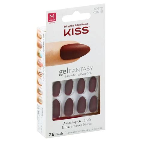 Kiss Gel Fantasy Ready To Wear Gel Nails Short Length Ct Walmart