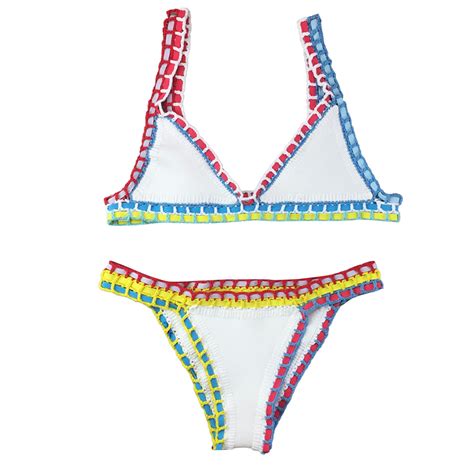 MNCEKFOD Bathing Suit For Women Bikini Knitted Seashell Triangle Bralette Crochet Triangle