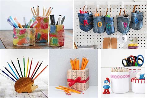 30+ DIY Pencil Holder Ideas You'll Want On Your Desk - Pillar Box Blue