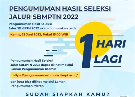 10 Link Pengumuman SBMPTN 23 Juni 2022 Mulai Jam Berapa Cara Cek