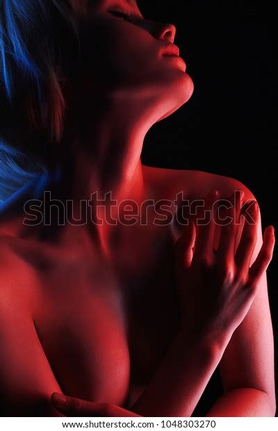 Beautiful Nude Woman Red Lights Posing Stock Photo Shutterstock