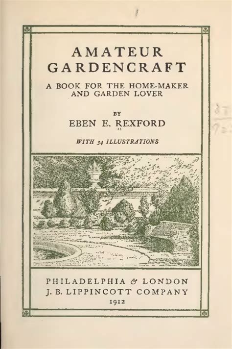 Amateur Garden Craft Eben E Rexford World Herb Library