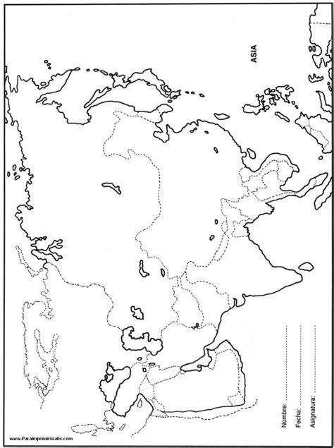 Asia En Blanco Mapa Colouring Pages