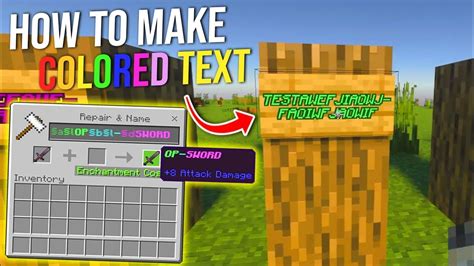 How To Make Colored Text In Minecraft Bedrock Youtube