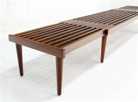 Expandable Danish Mid Century Modern Slat Bench