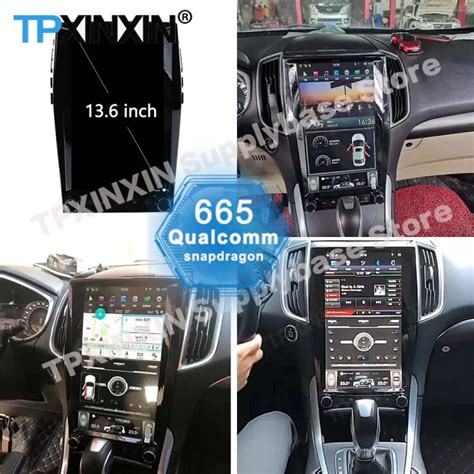 13 6 qualcomm Tesla หนาจอ Android 11รถวทยสเตอรโอสำหรบ Ford EDGE