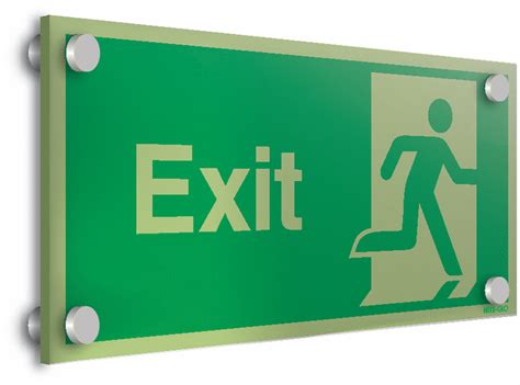 Nite Glo Acrylic Exit Running Man Right Signs Seton