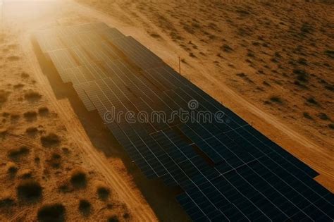 Aerial View Of A Solar Power Plant In The Desert Stock Image Image Of