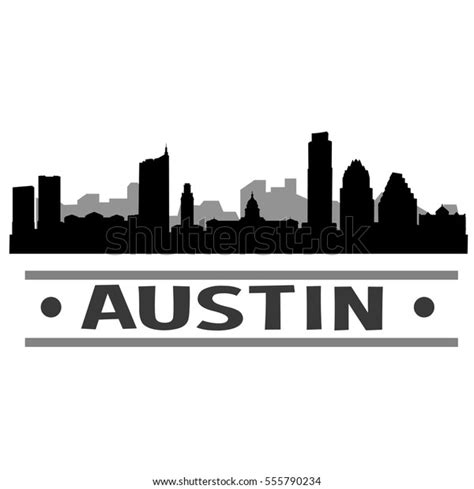 Austin Skyline Silhouette Stock Vector (Royalty Free) 555790234