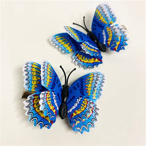 Blue Butterfly Hair Clip Set Style F 2 Pcsset Hairpins Etsy